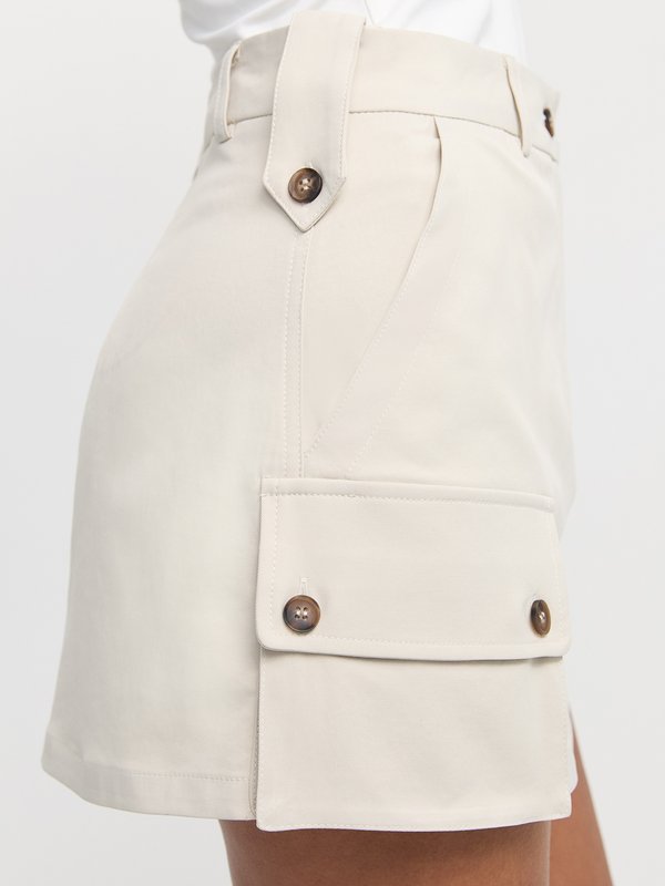 Pomelo Pomelo Cargo Mini Skirt - Beige