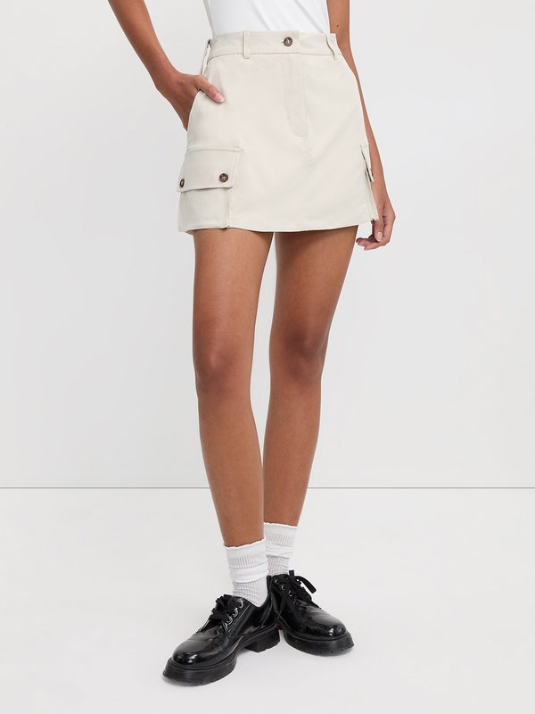 Pomelo Pomelo Cargo Mini Skirt - Beige