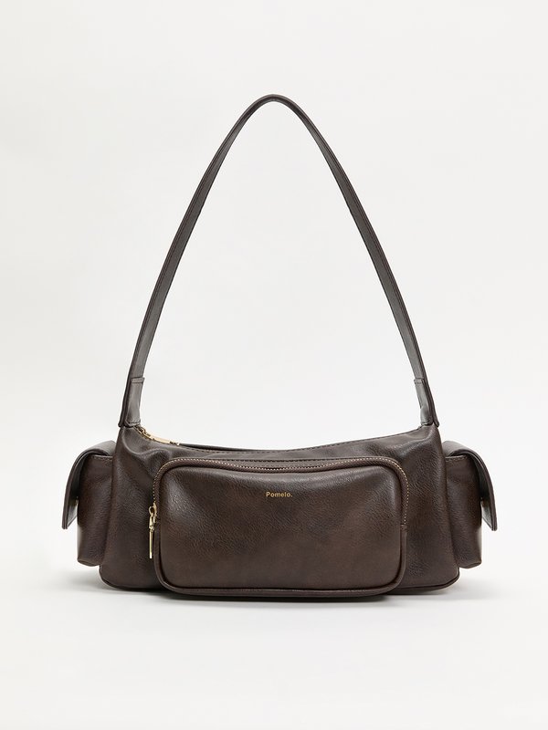 pomelo Pomelo Cargo Shoulder Bag - Deep Brown