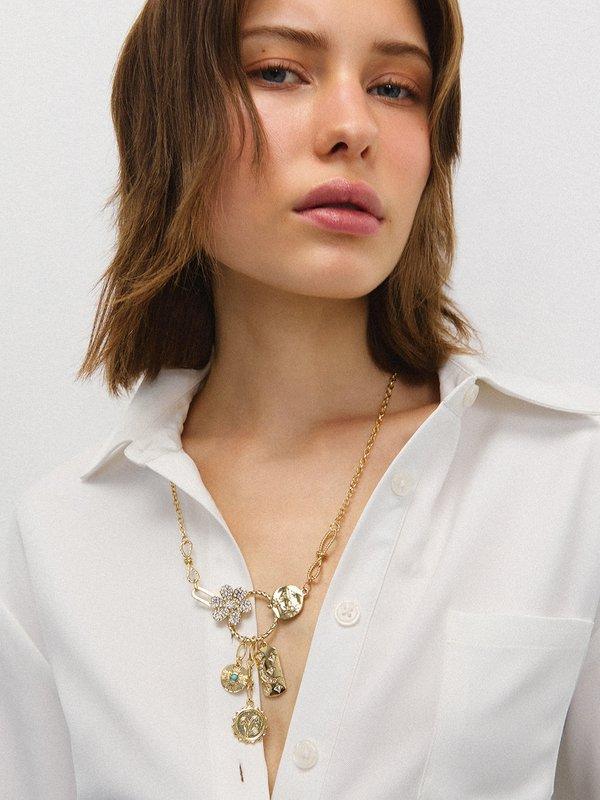 pomelo Pomelo Chain Charm Necklace - Gold