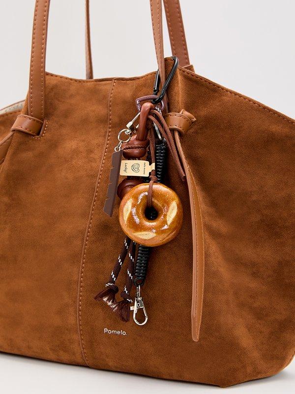 pomelo Pomelo Chocolate & Doughnut Keyring - Brown