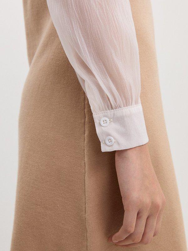 Pomelo Pomelo Contrast Sleeves Dress - Beige