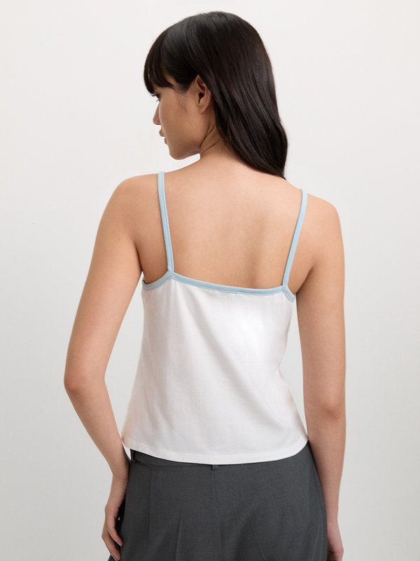 Pomelo Pomelo Contrast Trim Camisole - White