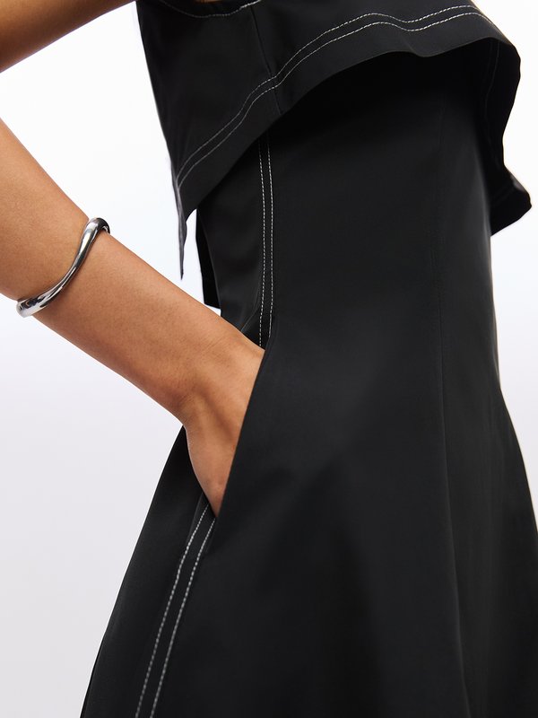 Pomelo Pomelo Contrast Trim Dress - Black