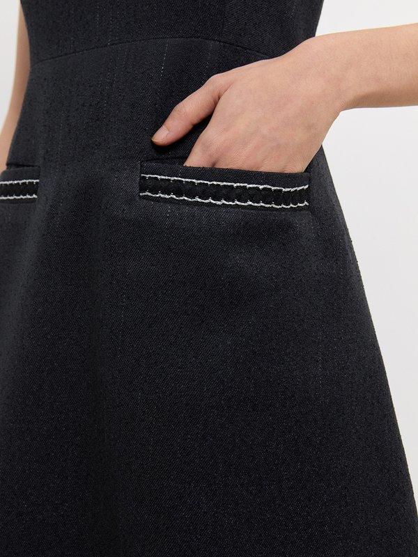 Pomelo Pomelo Contrast Trim Dress - White