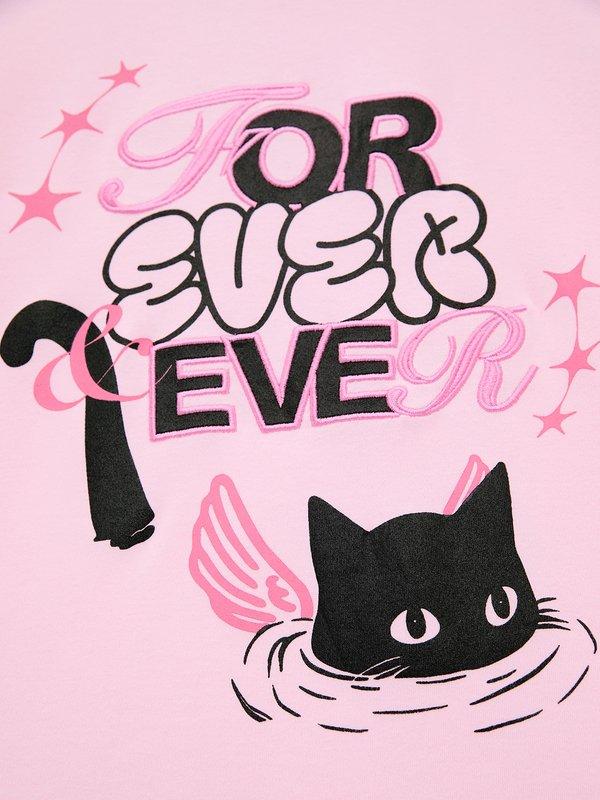 Pomelo Pomelo Contrast Trim Graphic Tee - Light Pink