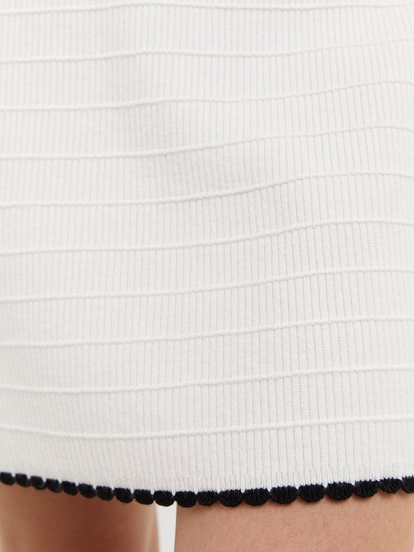 Pomelo Pomelo Contrast Trim Knit Dress - Black