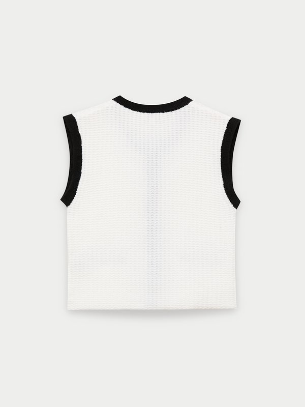 Pomelo Pomelo Contrast Trim Knit Top - Black