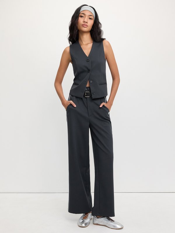 Pomelo Pomelo Contrast Trim Vest - Dark Grey