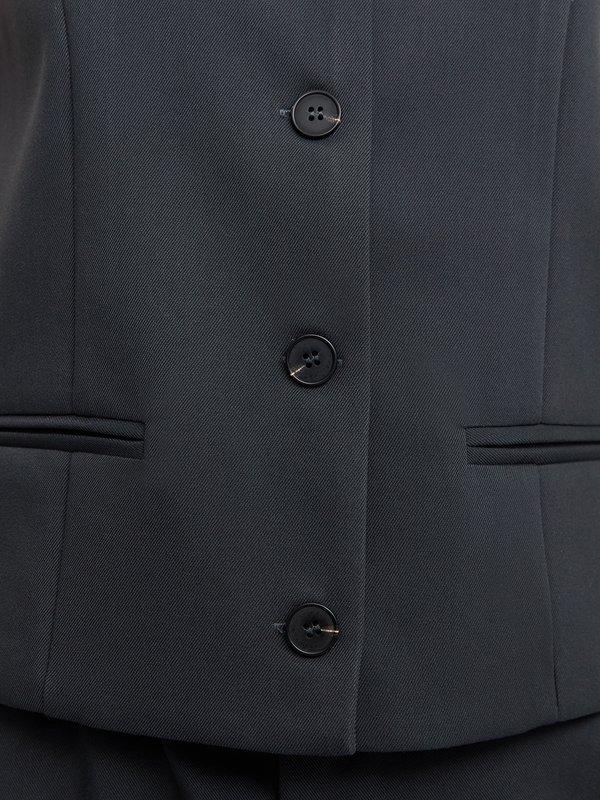 Pomelo Pomelo Contrast Trim Vest - Dark Grey