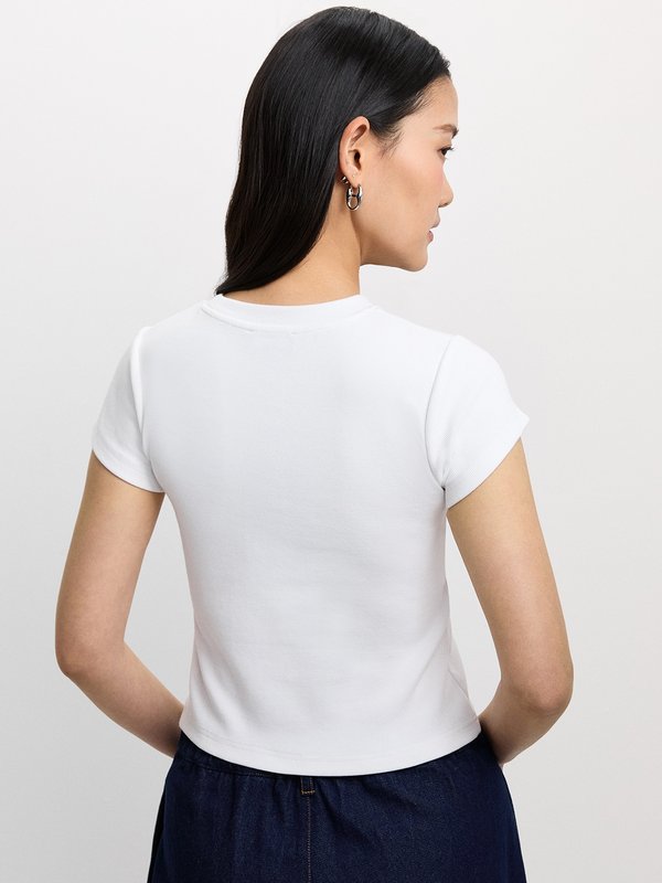 Pomelo Pomelo Cropped Baby Tee - White