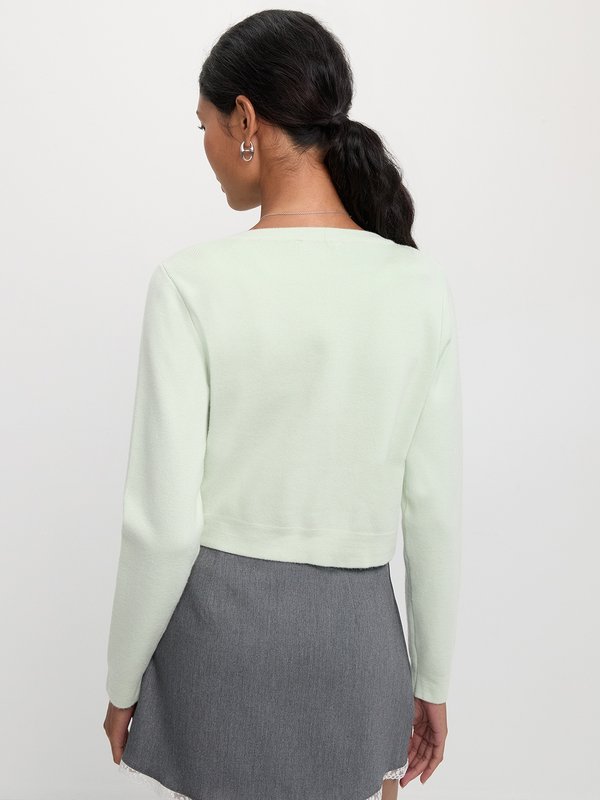 Pomelo Pomelo Cropped Cardigan - Light Green