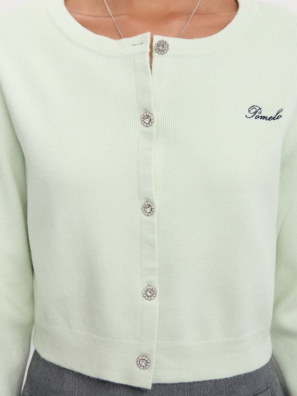 Pomelo Pomelo Cropped Cardigan - Light Green
