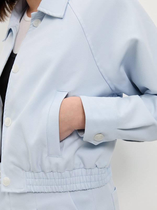 Pomelo Pomelo Cropped Jacket - Baby Blue