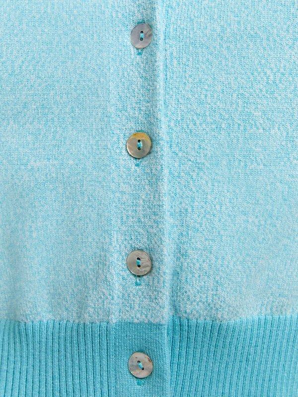 Pomelo Pomelo Cropped Knit Cardigan - Light Blue