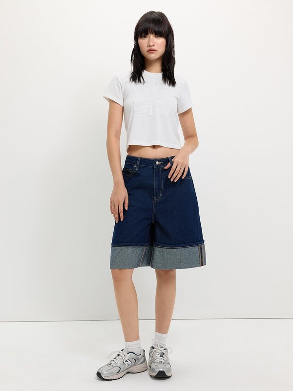 Pomelo Pomelo Cropped Number Tee - White