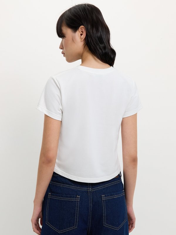 Pomelo Pomelo Cropped Number Tee - White
