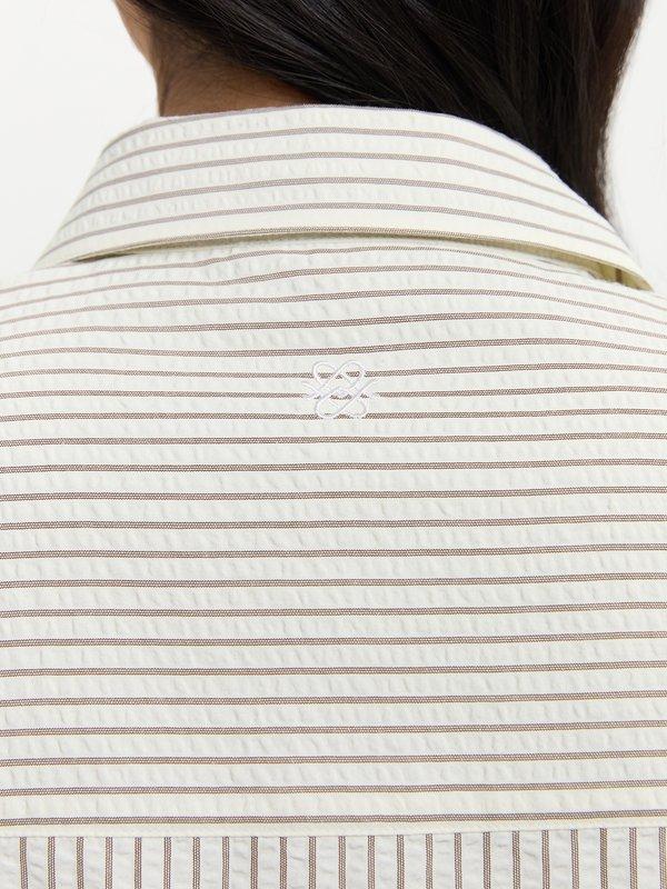 Pomelo Pomelo Cropped Striped Shirt - Cream