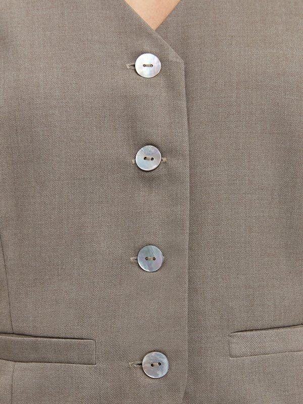 Pomelo Pomelo Cropped Vest - Taupe