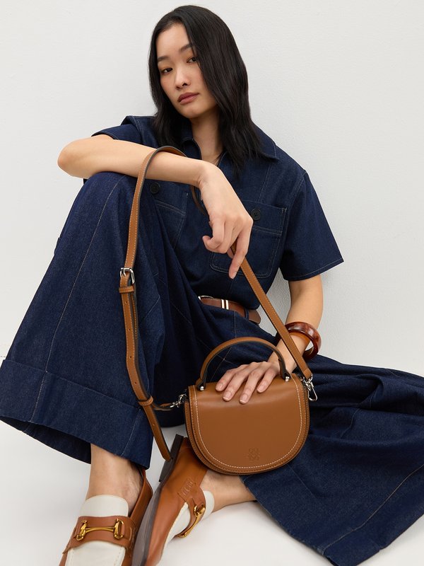 Pomelo Pomelo Crossbody Saddle Bag - Brown