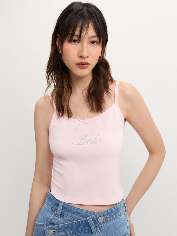pomelo Pomelo Crystal Cami Top - Baby Pink