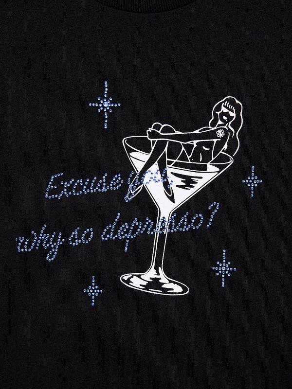 Pomelo Pomelo Crystal Graphic Tee - Black