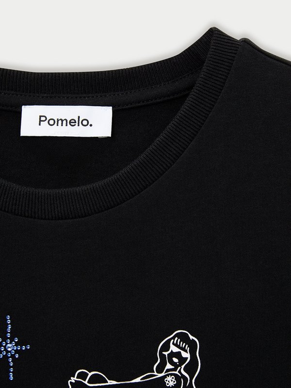 Pomelo Pomelo Crystal Graphic Tee - Black
