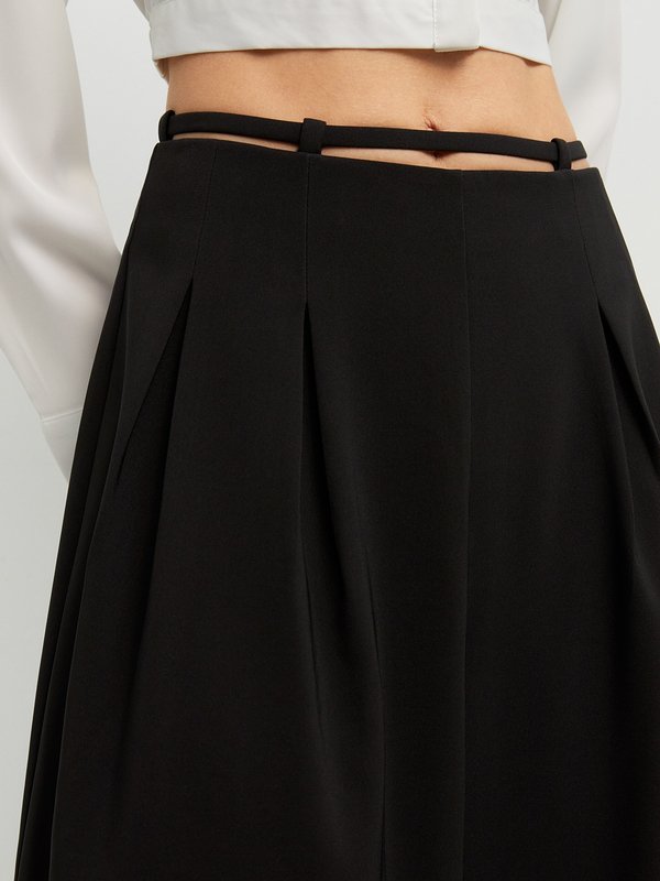 Pomelo Pomelo Cut Out Wide Leg Trousers - Black