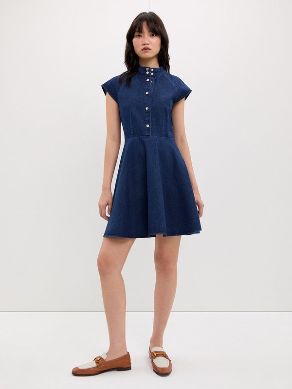Pomelo Pomelo Denim Button-Up Dress - Blue