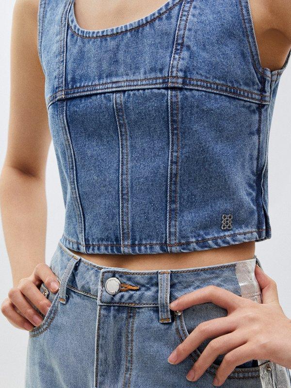 Pomelo Pomelo Denim Cami Top - Blue