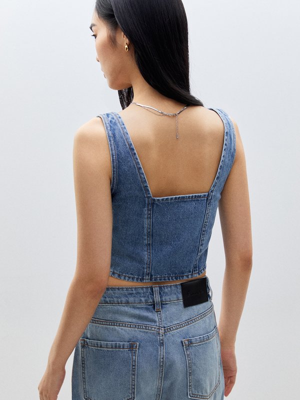 Pomelo Pomelo Denim Cami Top - Blue