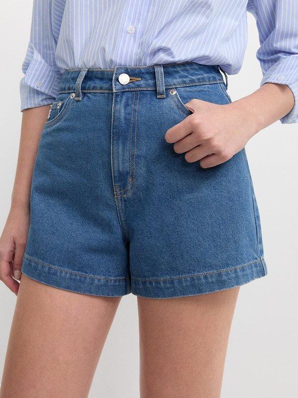 pomelo Pomelo Denim Shorts - Blue