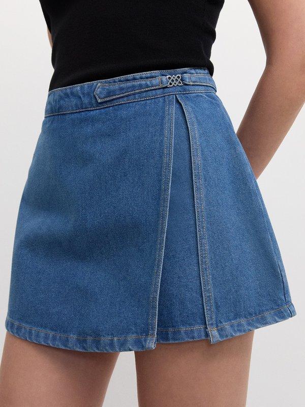 pomelo Pomelo Denim Skirt - Blue