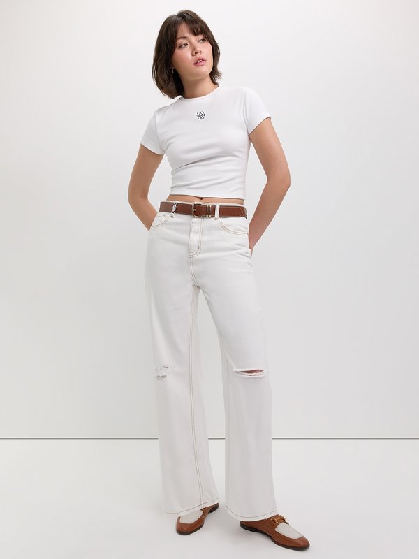 Pomelo Pomelo Distressed Jeans - Off-White