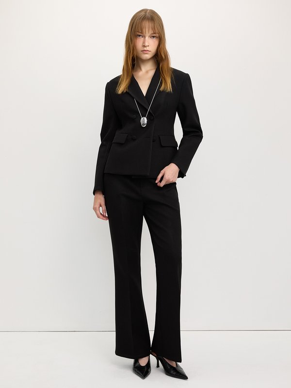 Pomelo Pomelo Double Breasted Fitted Blazer - Black