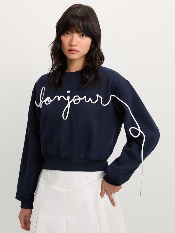 pomelo Pomelo Drawstring Sweatshirt - Navy
