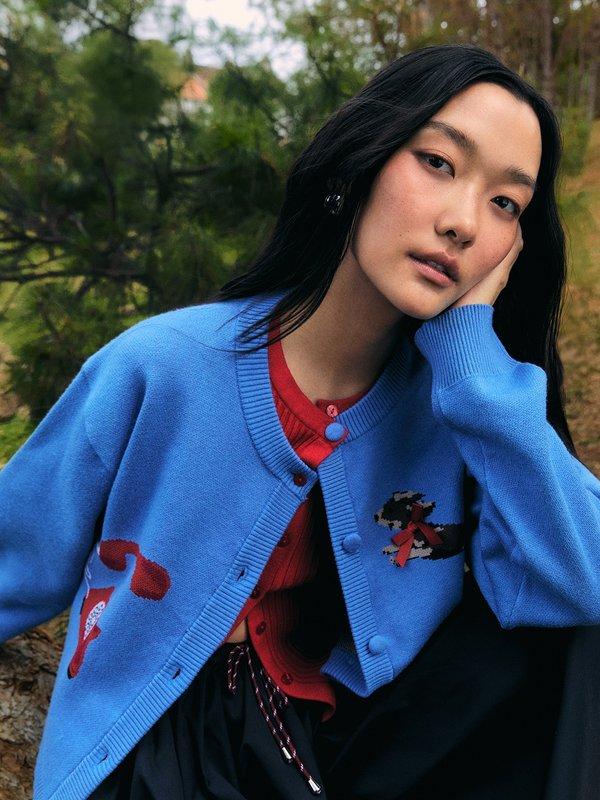 Pomelo Pomelo Drop-Shoulder Cardigan - Blue