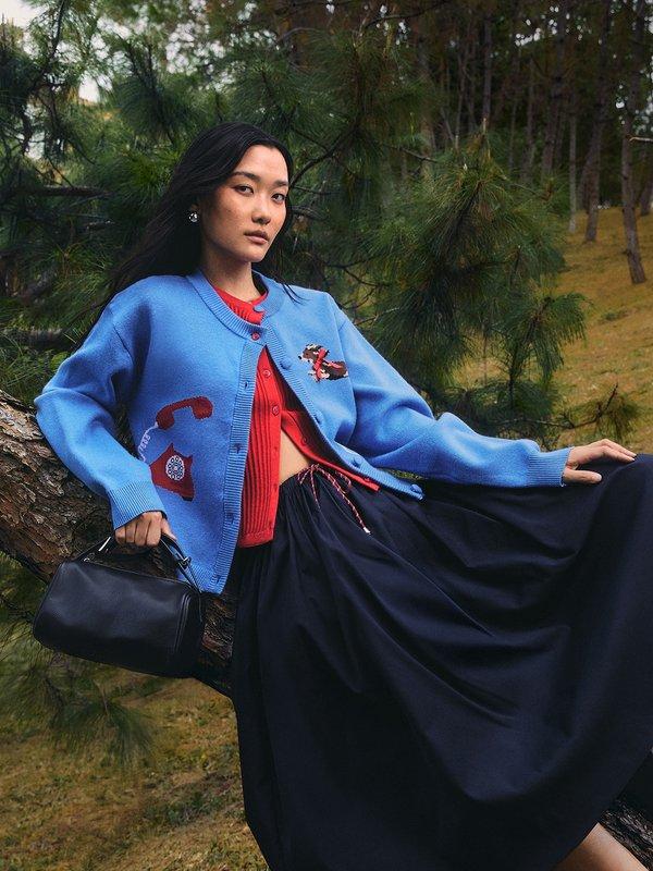 Pomelo Pomelo Drop-Shoulder Cardigan - Blue