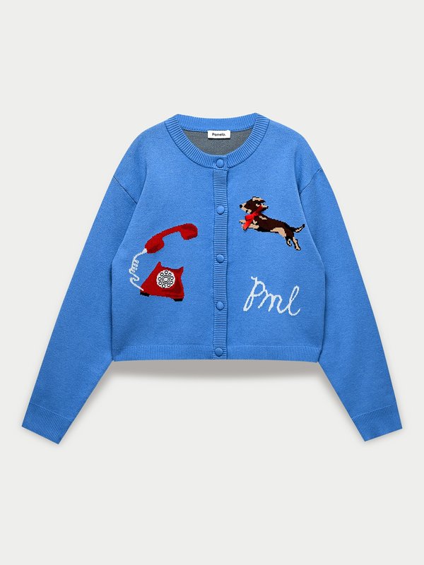 Pomelo Pomelo Drop-Shoulder Cardigan - Blue