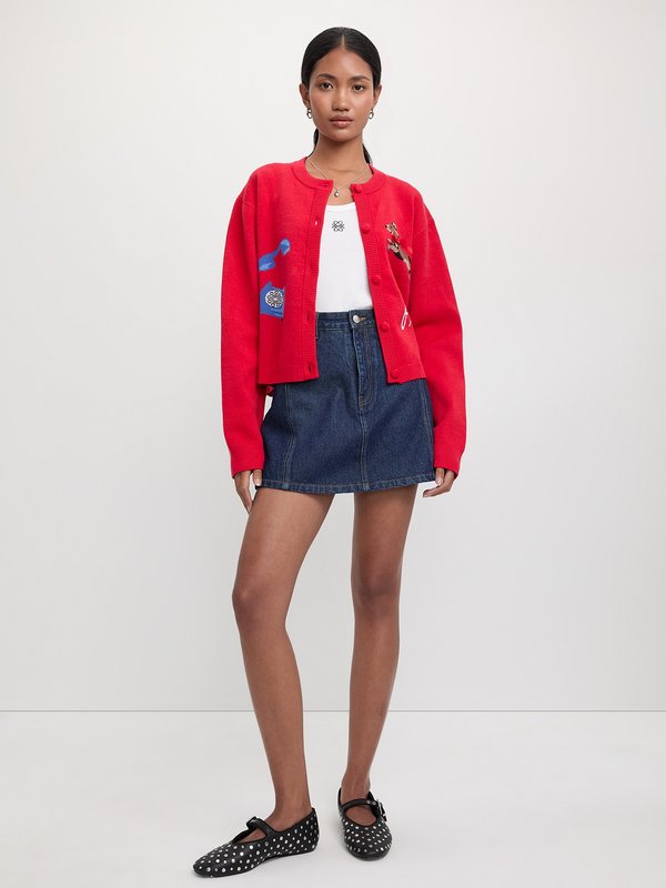 Pomelo Pomelo Drop-Shoulder Cardigan - Red