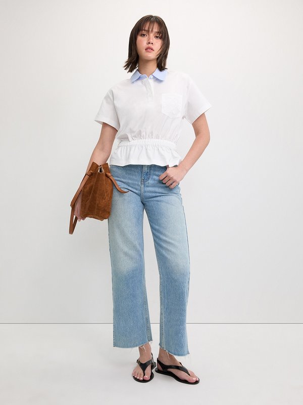Pomelo Pomelo Elastic Waist Blouse - White