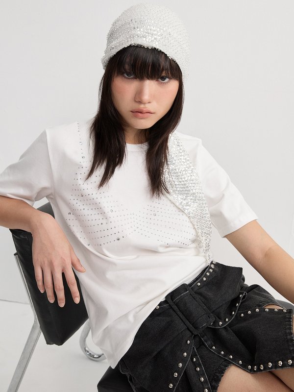 pomelo Pomelo Embellished Tee - White