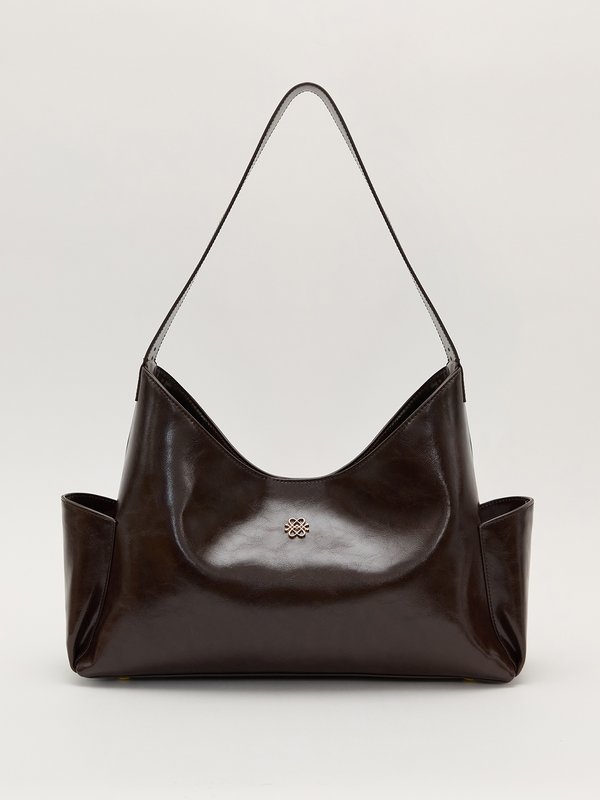 pomelo Pomelo Embossed Logo Tote Bag - Dark Brown
