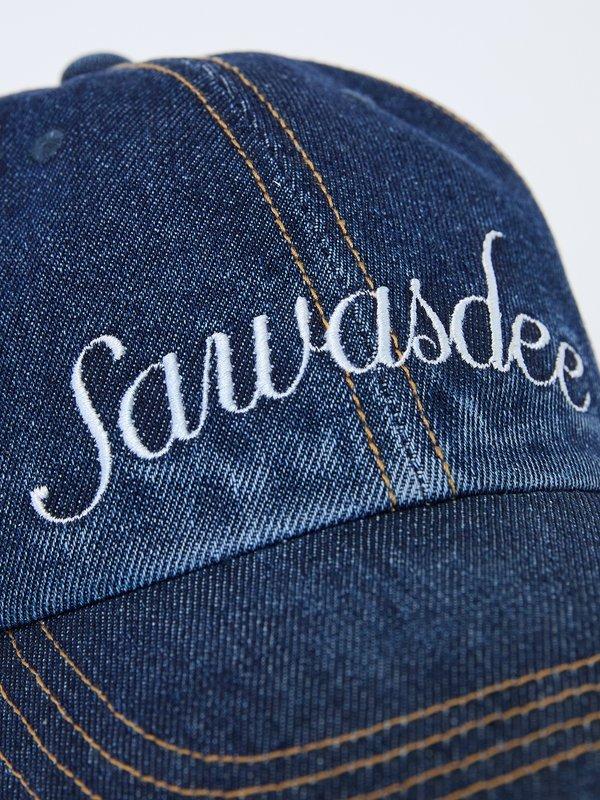 Pomelo Pomelo Embroidered Denim Cap - Denim Blue