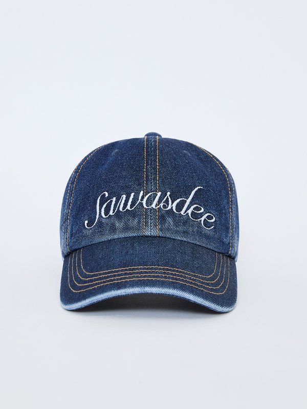 pomelo Pomelo Embroidered Denim Cap - Denim Blue