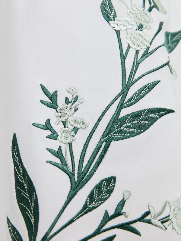 Pomelo Pomelo Embroidered Floral Skirt - White