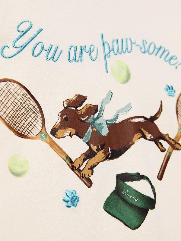 Pomelo Pomelo Embroidered Graphic Tee - Off-White