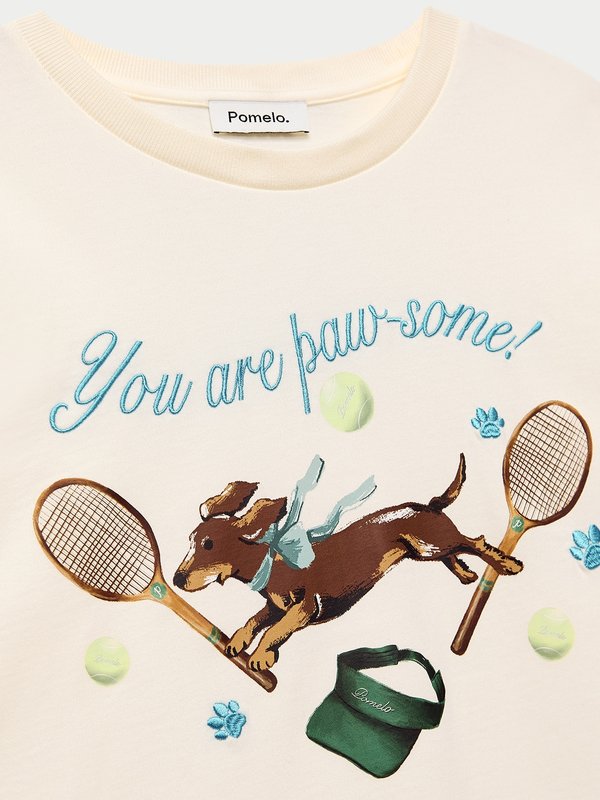 Pomelo Pomelo Embroidered Graphic Tee - Off-White