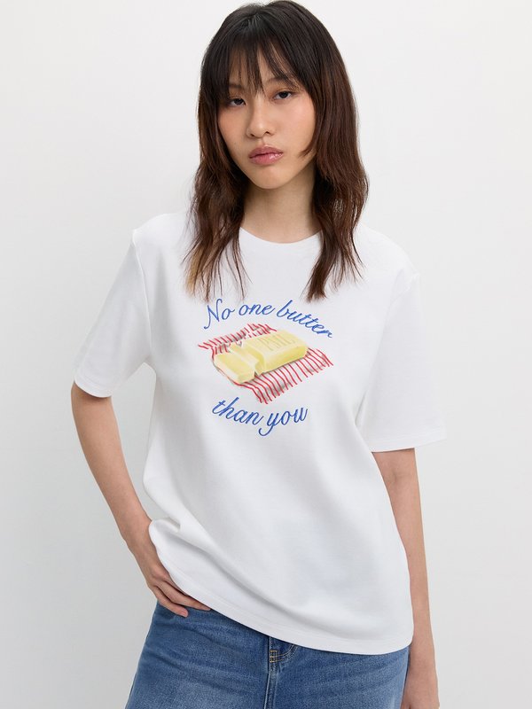 Pomelo Pomelo Embroidered Graphic Tee - White