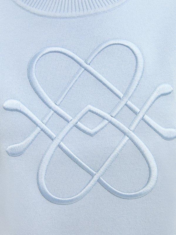 Pomelo Pomelo Embroidered Knit Top - Baby Blue